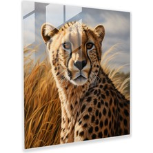 Painted Anarchy Çita Cam Duvar Sanatı - Çita, Yakın Çekim Portre, Çita, Cam Sanatı, 30X30