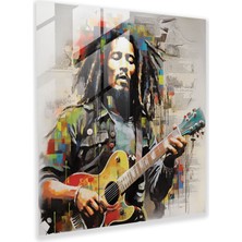 Painted Anarchy Bob Marley Şarkı Sözleri Glass Print - Bob Marley, Ev Dekorasyonu, Şarkı Sözleri, Cam Sanatı, 30X30