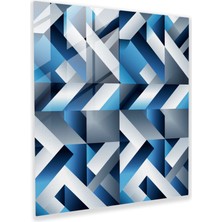 Painted Anarchy Gri ve Mavi Optik Illüzyon Cam Baskı - Gri, Cam Baskı, Gri Tema, Duvar Süslemesi, 30X30