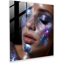 Painted Anarchy Parıltılı Galaxy Cam Duvar Sanatı - Parıltılı, Göksel Harikalar, Evren, Holografik, 30X30