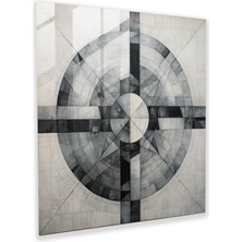 Painted Anarchy Gri Geometri Cam Baskı - Gri, Gri Tonları, Duvar Dekorasyonu, Cam Sanatı, 50X50