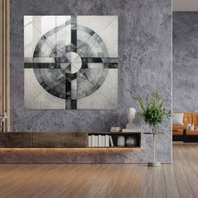 Painted Anarchy Gri Geometri Cam Baskı - Gri, Gri Tonları, Duvar Dekorasyonu, Cam Sanatı, 50X50