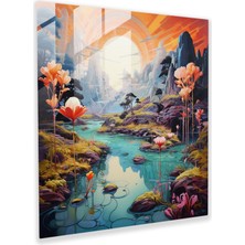 Painted Anarchy Cool Dreamscapes Cam Baskı - Harika, Modern Sanat, Harika, Rüya Gibi Manzara, 30X30