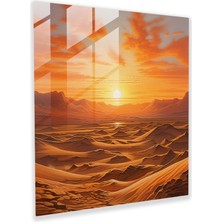 Painted Anarchy Sunset Mirage Cam Baskı - Çöl, Ev Dekorasyonu, Sunset Mirage Cam Baskı, Sıcak Tonlar, 30X30