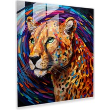 Painted Anarchy Çita Duvar Dekorasyonu - Çita, Modern Sanat, Ev Dekorasyonu, Cam Duvar Sanatı, 30X30