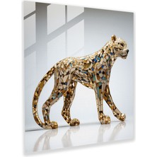 Painted Anarchy Çita Duvar Süslemesi - Çita, Geometrik Mozaik Tasarım, Karmaşık Cam Parçalar, Füzyon, 30X30