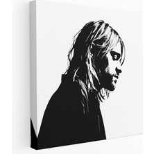 Painted Anarchy Kurt Cobain Duvar Sanatı - Kurt Cobain, Kanvas, Ikonik Profil, Grunge Müzik, 30X30
