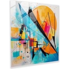 Painted Anarchy Evrimleşmek Için Doğmuş: Cam Duvar Sanatı - Born, Canlı Fırça Darbeleri, Cam Duvar Sanatı, Geometrik Şekiller, 30X30