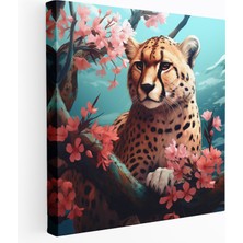 Painted Anarchy Çita Duvar Dekorasyonu - Narin Çiçekler - Çita, Kanvas Tablo, Ev Dekorasyonu, Çita Kanvas Tablo, 30X30