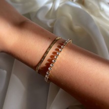 Meleny Gold Italyan Zincir ve Su Yolu Bileklik Set