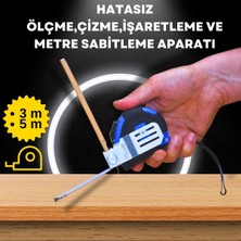 Pratikmen Hatasız Ölçme , Çizme, İşaretleme ve Metre Sabitleme Aparatı (5 Metre ile Birlikte)