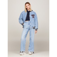 Tommy Jeans Standart Açık Mavi Kadın Ceket Letterman Denım Jacket CH7011