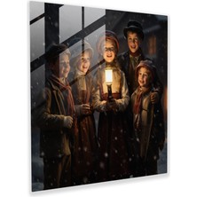 Painted Anarchy Caroling Joy Cam Baskı - Noel, Noel Şarkıcıları, Duvar Süslemesi, Modern Sanat, 30X30