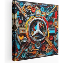 Painted Anarchy Mercedes Karma Teknik Kanvas Tablo - Mercedes, Kanvas Tablo, Yenilikçi Tasarım, Yaratıcı Dekor, 30 x 30 cm