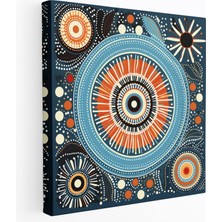 Painted Anarchy Dreamtime'dan Esinlenen Goblen - Aborijin, Semboller, Goblen, Geometrik Desenler, 30 x 30 cm