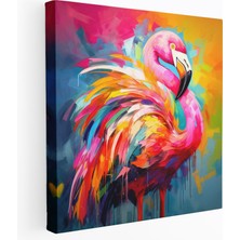 Painted Anarchy Flamingo Kanvas Tablo - Soyut - Flamingo, Kanvas Tablo, Flamingo Kanvas Tablo, Ev Dekorasyonu, 30 x 30 cm