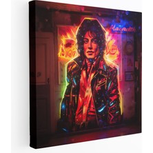 Painted Anarchy Michael Jackson Retro Neon Tabela Duvar Sanatı - Micheal Jackson, Neon Tabela, Duvar Dekorasyonu, Kanvas, 30 x 30 cm