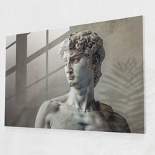 Painted Anarchy Michelangelo Cam Duvar Sanatı: Rönesans Davut Heykeli - Michelangelo, Michelangelo, Ev Dekorasyonu, Cam Duvar Sanatı, 45 x 30 cm