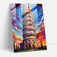 Pisa Kulesi Vitray Duvar Sanatı - Pisa Kulesi, Karmaşık Desenler, Duvar Dekorasyonu, Ev Dekorasyonu, 30X45