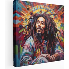 Painted Anarchy Bob Marley Kanvas Tablo - Psychedelic Trippy Duvar Tablosu - Bob Marley, Psychedelic Art, Kanvas Tablo, Trippy Desenler, 30X30