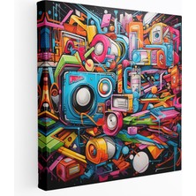Painted Anarchy Funky Graffiti Kanvas Tablo - Funky, Ev Dekorasyonu, Sinirli, Duvar Dekorasyonu, 30X30