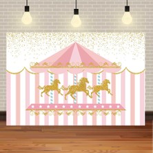 Xiaoba2 L0494 Ince Vinil 180X120 cm Neoback Atlıkarınca At Doğum Günü Arka Plan Sirk Fotoğrafçılığı Bebek Pembe Parti Dekor Zemin Photocall Photophone Fotografik (Yurt Dışından)