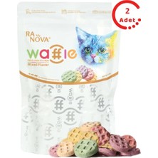 Ranova Kediler Için Dondurularak Kurutulmuş Etli Waffle 60 gr (Karışık Lezzet) x 2 Adet