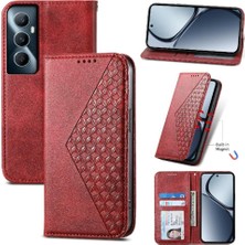 Mays Home1 Realme C65 Eşkenar Dörtgen Şekli Günlük Kullanım Için Flip Case El Kayışı Standı Cüzdan (Yurt Dışından)