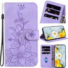 Mays Home1 Samsung Galaxy M35 Kickstand Manyetik Kabartmalı Zambak Cüzdan Için Flip Case (Yurt Dışından)