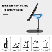 Huoxun Shop A Siyah Stil Tablet ve Telefon Için Taşınabilir Telefon Tutucu iPhone iPad Tablet Esnek Masaüstü Ayarlanabilir Katlanabilir Cep Telefonu Standı (Yurt Dışından)