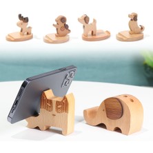Huoxun Shop A No.10 Tarzı Dağ Askı Mobil Masa Standı Katı Ahşap Hayvan Cep Telefonu Tutucu Araba Ev Dizüstü Anahtar Geyik Köpek Fil - (Yurt Dışından)