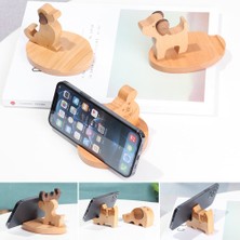 Huoxun Shop A No.10 Tarzı Dağ Askı Mobil Masa Standı Katı Ahşap Hayvan Cep Telefonu Tutucu Araba Ev Dizüstü Anahtar Geyik Köpek Fil - (Yurt Dışından)