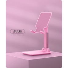 Huoxun Shop A Pembe Tarzı Metal Masaüstü Tablet Tutucu Telefon Katlanabilir Uzatma Desteği Standı IPhone IPad Ayarlanabilir (Yurt Dışından)