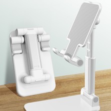 Huoxun Shop A Pembe Tarzı Metal Masaüstü Tablet Tutucu Telefon Katlanabilir Uzatma Desteği Standı IPhone IPad Ayarlanabilir (Yurt Dışından)