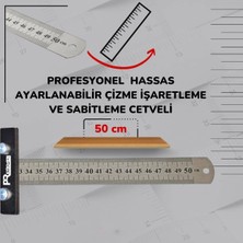 Pratikmen Hassas Ayarlanabilir Çizme, Işaretleme ve Sabitleme Cetveli 50 cm