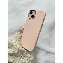 iPhone 15 Plus  Parlak Metal Detaylı Pastel Silikon Lansman Ruby Kılıf