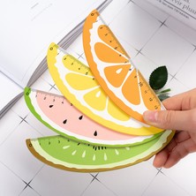 Hongliang Shop Yeşil Stil 1 Adet Sevimli Ahşap Meyve Cetveli 15CM Ölçme Doğru Cetvel Çizim Aracı Promosyon Kırtasiye Hediye Okul Malzemeleri (Yurt Dışından)