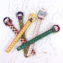 Hongliang Shop No.8 Stili Kamado Tanjirou'lu Sevimli Anime Cetvel - Okul Malzemeleri ve Çizim Yardımcıları (Yurt Dışından)