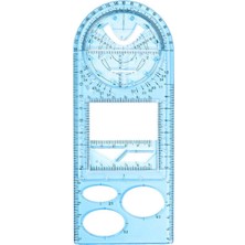 Hongliang Shop Mavi-Lise Tarzı 2021 Yeni Çok Fonksiyonlu Dönebilen Çizim Şablonu Cetvel Geometrik Ölçüm Tasarlama Öğretme Cetveli Çizim Cetveli Öğrenciler Için (Yurt Dışından)