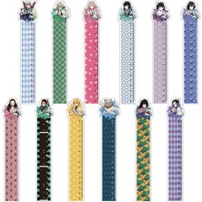 Hongliang Shop No.23 Tarzı Demon Slayer Yöneticiler Seti Anime Cetvel Düz Çizgi Karikatür Kawaii Çalışma Kırtasiye Günlüğü Yazma Malzemeleri Okul Kamado Tanjirou (Yurt Dışından)