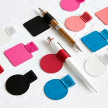 Hongliang Shop Yuvarlak Beyaz Stil Moleskine Defter Için Renkli Deri Kalem Klipsi Kendinden Yapışkanlı Yaratıcı Kalem Tutucu Ofis ve Okul Malzemeleri (Yurt Dışından)
