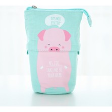 Hongliang Shop Domuz Stili Kızlar ve Erkekler Için Sevimli Kedi Okul Kalem Kutusu Kanvas Kalemlik Kawaii Unicorn Kalem Kutusu Kalemler Kutusu Tutucu Kırtasiye Malzemesi (Yurt Dışından)