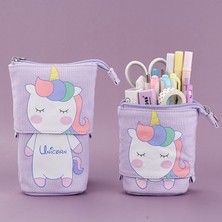 Hongliang Shop Domuz Stili Kızlar ve Erkekler Için Sevimli Kedi Okul Kalem Kutusu Kanvas Kalemlik Kawaii Unicorn Kalem Kutusu Kalemler Kutusu Tutucu Kırtasiye Malzemesi (Yurt Dışından)