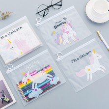 Hongliang Shop No.7 Tarzı Sevimli Leopar Unicorn Şeffaf Kalem Kutusu Kozmetik Çantası Okul Ofis Malzemeleri Doküman Çantası Dosya Klasörü Kırtasiye Düzenleyici (Yurt Dışından)