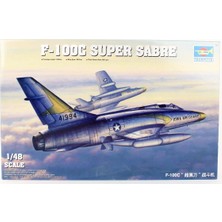 Trumpeter 02838 1/48 F-100C Super Sabre Savaş Uçağı Demonte Plastik Maketi