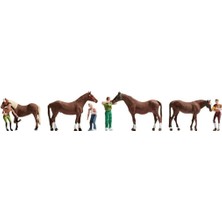 Noch 15632 1/87 Ölçek At ve Seyis Figürleri, 6 Adet