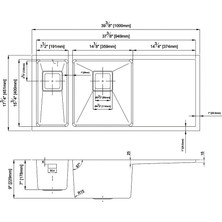 Lavello Style Meta 4018 R Sağ Damlalıklı 1,5 Göz Inox Çelik Eviye