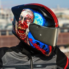 Ls2 Rapıd 2 Race Zombıe Siyah-Kırmızı Kask