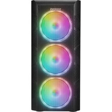 Everest Crest V1 Mesh Temperli Camlı 4X12CM Auto Rgb Fan Atx Mid-T Gaming Oyuncu Kasası