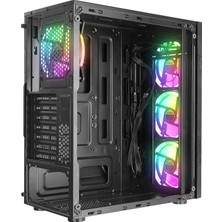 Everest Crest V1 Mesh Temperli Camlı 4X12CM Auto Rgb Fan Atx Mid-T Gaming Oyuncu Kasası